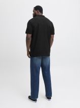 Polo Stretch  Col Zip Noir Jack&Jones du 3XL au 8XL