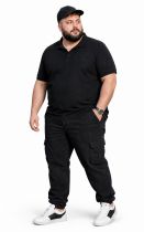 Polo Stretch &agrave; Manches Courtes Noir du 3XL au 8XL Lavecchia