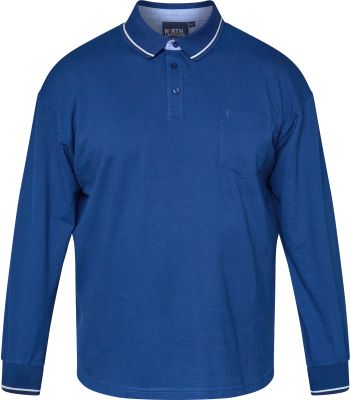 Polo Stretch Manches Longues  Bleu All Size du 3XL au 8XL