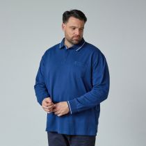Polo Stretch Manches Longues  Bleu All Size du 3XL au 8XL