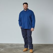 Polo Stretch Manches Longues  Bleu All Size du 3XL au 8XL