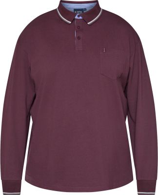 Polo Stretch Manches Longues  Bordeaux All Size du 3XL au 8XL