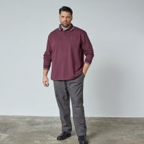 Polo Stretch Manches Longues  Bordeaux All Size du 3XL au 8XL