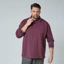 Polo Stretch Manches Longues  Bordeaux All Size du 3XL au 8XL