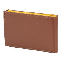 Porte-cartes marron en cuir de vache pour homme