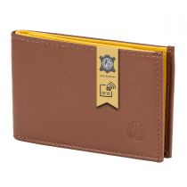 Porte-cartes marron en cuir de vache pour homme