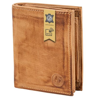 Portefeuille cognac en cuir de vache pour homme