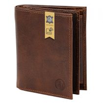 Portefeuille marron en cuir de vache pour homme