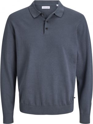 Pull Col Polo Bleu Ardoise Jack&Jones du 3XL au 8XL
