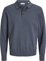 Pull Col Polo Bleu Ardoise Jack&Jones du 3XL au 8XL