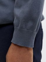 Pull Col Polo Bleu Ardoise Jack&Jones du 3XL au 8XL