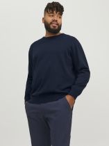 Pull Col Rond Bleu Marine Jack&Jones du 3XL au 8XL