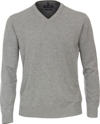 Pull Col V Gris Casa Moda du 3XL au 6XL