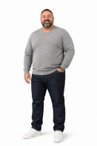 Pull Col V Gris Casa Moda du 3XL au 6XL