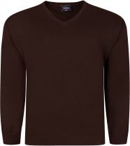 Pull Col V Marron Espionage du 2XL au 8XL