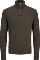Pull Col Zip Marron Jack&Jones du 3XL au 8XL