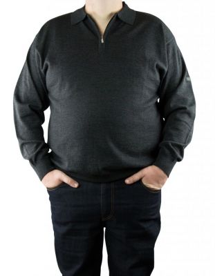 Pull Laine Wollmark Col Zip Anthracite Monte Carlo