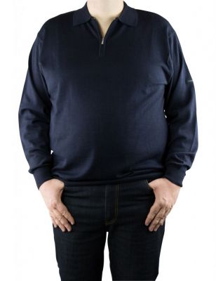 Pull Laine Wollmark Col Zip Bleu Marine Monte Carlo