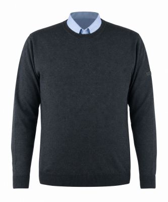 Pull Laine Woolmark Col Rond Anthracite Monte Carlo du 58 au 70