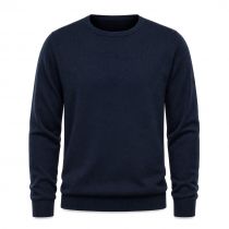 Pull Laine Woolmark Col Rond Bleu Marine Monte Carlo du 58 au 70