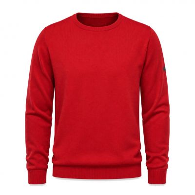 Pull Laine Woolmark Col Rond Rouge Monte Carlo du 58 au 70