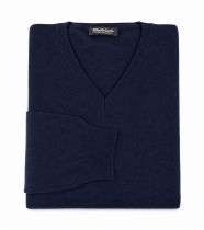Pull Laine Woolmark Col V Bleu Marine Monte Carlo du 58 au 70