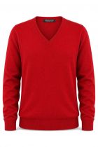 Pull Laine Woolmark Col V Rouge Monte Carlo du 58 au 70