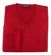 Pull Laine Woolmark Col V Rouge Monte Carlo