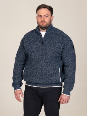 Pull Polaire Col Zip Bleu Marine Duke Du 3XL au 8XL