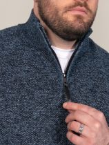 Pull Polaire Col Zip Bleu Marine Duke Du 3XL au 8XL