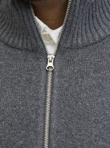 Pull Stretch Col Zip Gris Jack&Jones du 3XL au 8XL