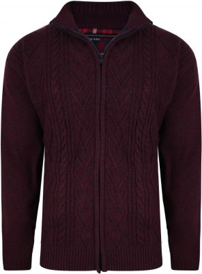 Pull Zip Bordeaux Kam du 2XL au 8XL