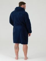 Robe de Chambre Polaire &agrave; Capuche Bleu Marine Duke Du 2XL au 8XL