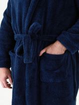 Robe de Chambre Polaire &agrave; Capuche Bleu Marine Duke Du 2XL au 8XL