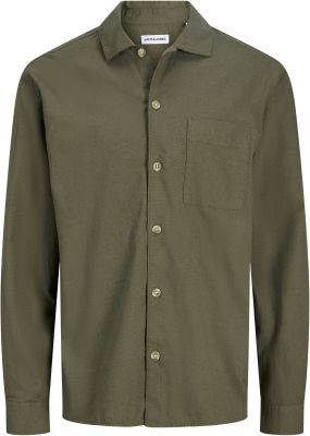 Surchemise Coton & Lin Manches Longues Kaki Jack&Jones
