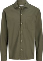 Surchemise Coton & Lin Manches Longues Kaki Jack&Jones