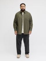 Surchemise Coton & Lin Manches Longues Kaki Jack&Jones