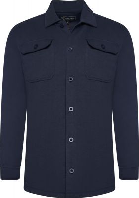 Surchemise Stretch Manches Longues Double Poche Bleu Marine Kam du 3XL au 8XL