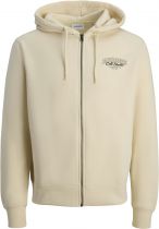 Sweat à Capuche Zip Blanc Cassé Jack&Jones du 3XL au 8XL