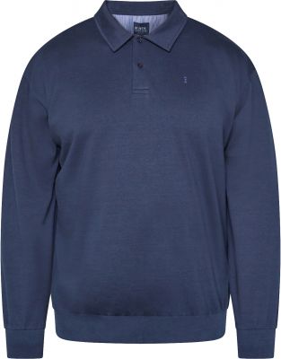 Sweat Col Polo Bleu Marine All Size du 3XL au 8XL