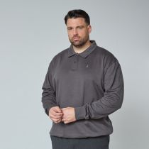 Sweat Col Polo Gris All Size du 3XL au 8XL