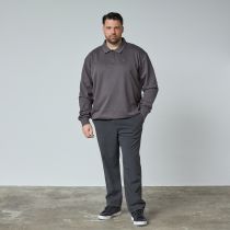 Sweat Col Polo Gris All Size du 3XL au 8XL