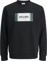 Sweat Col Rond  Noir Jack&Jones du 3XL au 8XL