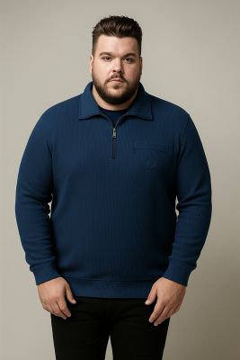 Sweat Col Zip Bleu Fonc� Monte Carlo