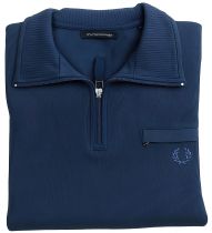 Sweat Col Zip Bleu Foncé Monte Carlo