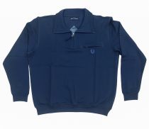 Sweat Col Zip Bleu Foncé Monte Carlo