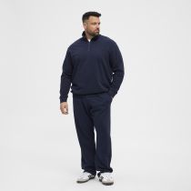Sweat Col Zip Bleu Marine All Size du 2XL au 8XL