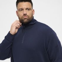 Sweat Col Zip Bleu Marine All Size du 2XL au 8XL