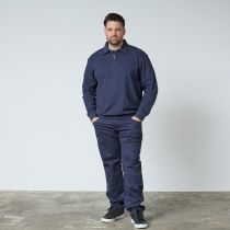 Sweat Col Zip Bleu Marine All Size du 3XL au 8XL