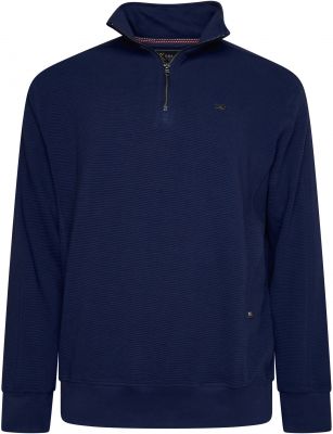 Sweat Col Zip Bleu Marine Kam du 2XL au 8XL